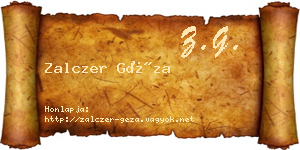Zalczer Géza névjegykártya